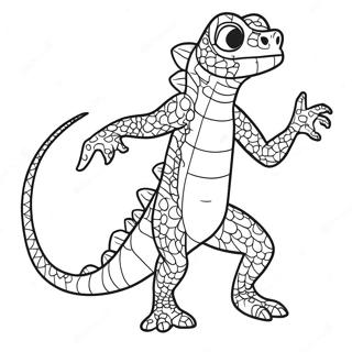 Cool Lizard Man In Action Coloring Page 63794-51136