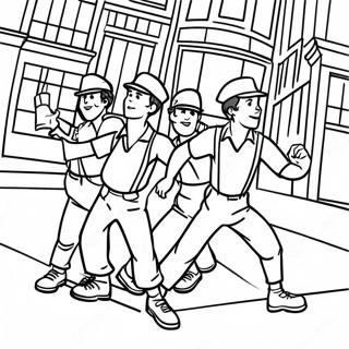 Dynamic Newsies In Action Coloring Page 63804-51145