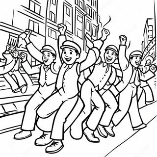 Dynamic Newsies In Action Coloring Page 63804-51146