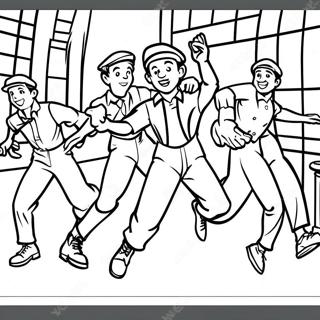 Dynamic Newsies In Action Coloring Page 63804-51147