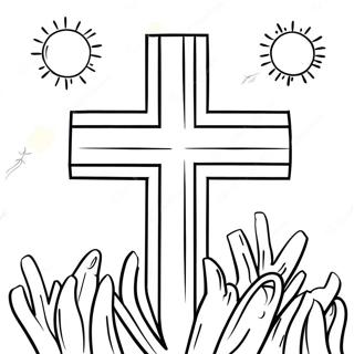 Colorful Ash Wednesday Cross Coloring Page 63824-51161