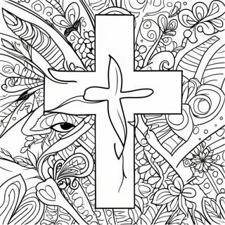 Colorful Ash Wednesday Cross Coloring Page 63824-51163