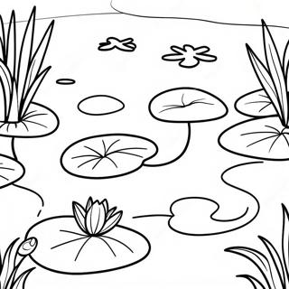 Serene Pond With Lily Pads Coloring Page 6387-5206