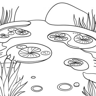 Serene Pond With Lily Pads Coloring Page 6387-5207