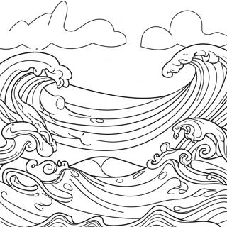 Horizontal Ocean Waves Coloring Page 63884-51210