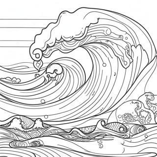 Horizontal Ocean Waves Coloring Page 63884-51212