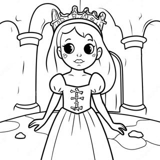 Spooky Zombie Princess In A Haunted Castle Coloring Page 63894-51220