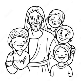 Joyful Jesus With Children Coloring Page 63914-51232