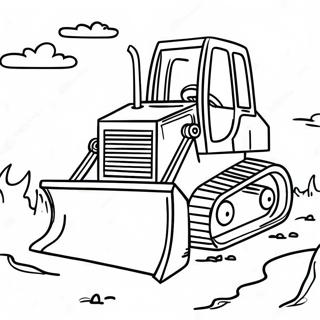 Bulldozer Digging Deep Coloring Page 63924-51238