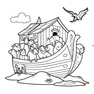 Noah S Ark With Animals Coloring Page 63934-51246