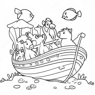 Noah S Ark With Animals Coloring Page 63934-51247