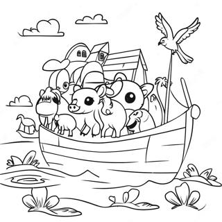 Noah S Ark With Animals Coloring Page 63934-51248