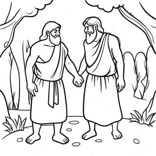 Colorful Jacob And Esau Story Coloring Page 63944-51255