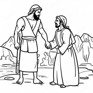 Colorful Jacob And Esau Story Coloring Page 63944-51256