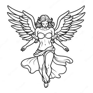 Dark Winged Fallen Angel Coloring Page 63954-51261