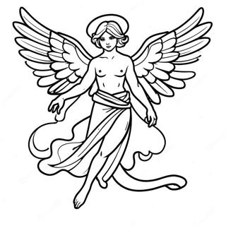 Dark Winged Fallen Angel Coloring Page 63954-51262