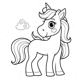 Agnes With Fluffy Unicorn Coloring Page 63964-51271