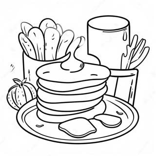 Pancake Breakfast Coloring Page 6396-5217