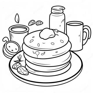 Pancake Breakfast Coloring Page 6396-5220