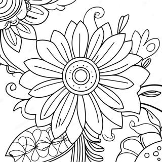 Beautiful Flower Grayscale Coloring Page 63973-51278