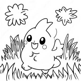 Happy Togepi Playing In The Grass Coloring Page 63994-51301