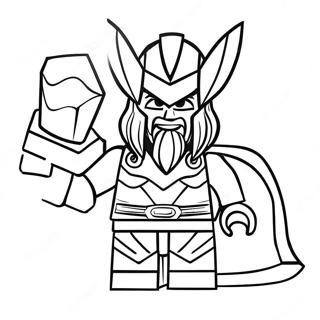 Lego Thor With Hammer Coloring Page 64034-51325