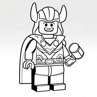 Lego Thor With Hammer Coloring Page 64034-51327