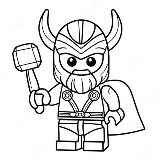 Lego Thor With Hammer Coloring Page 64034-51328