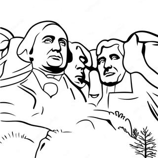 Famous Presidents At Mount Rushmore Coloring Page 64074-51362