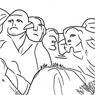 Famous Presidents At Mount Rushmore Coloring Page 64074-51363