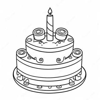 Colorful Lego Birthday Cake Coloring Page 64084-51371