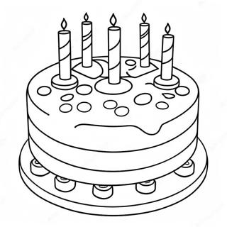 Colorful Lego Birthday Cake Coloring Page 64084-51372