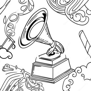 Colorful Grammy Trophy Coloring Page 64094-51380