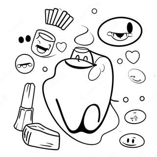 Cheerful Ada Dental Characters Coloring Page 64114-51396