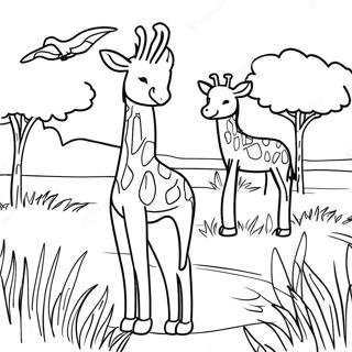 Kenya Wildlife Safari Coloring Page 64123-51398