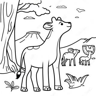 Kenya Wildlife Safari Coloring Page 64123-51400