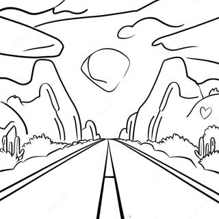 Route 66 Scenic Landscape Coloring Page 64133-51406