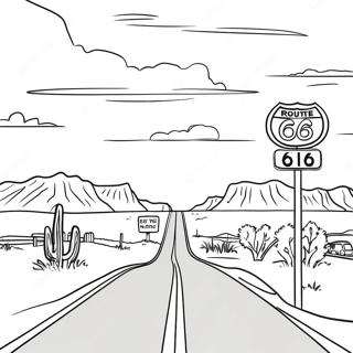 Route 66 Scenic Landscape Coloring Page 64133-51408