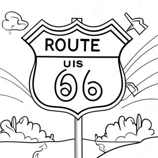 Vintage Route 66 Sign Coloring Page 64134-51410