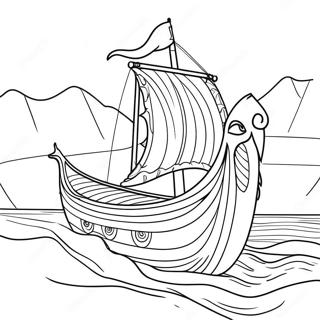 Viking Ship In Iceland Coloring Page 64154-51427