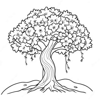 Cherry Blossom Tree In Japan Coloring Page 6417-5236