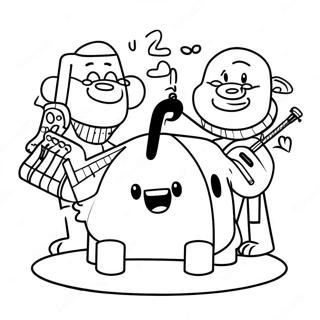 Cheerful Big Block Singsong Friends Coloring Page 64184-51452