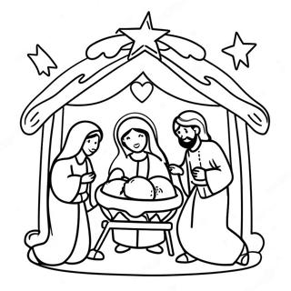 Joyful Nativity Scene Coloring Page 64194-51457