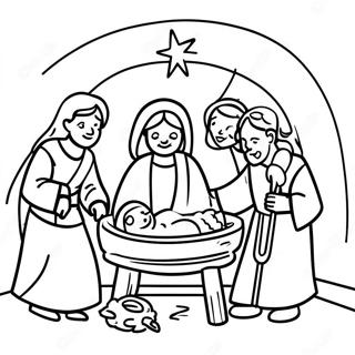 Joyful Nativity Scene Coloring Page 64194-51458