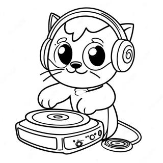 Dj Catnip Coloring Page 64223-51480