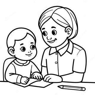 Polite Child Listening To Teacher Coloring Page 64274-51518