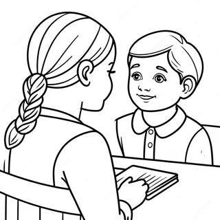 Polite Child Listening To Teacher Coloring Page 64274-51520