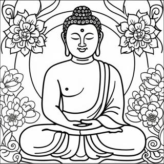 Peaceful Buddha Coloring Page 6427-5243