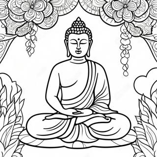 Peaceful Buddha Coloring Page 6427-5244