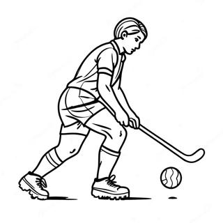 Field Hockey Player Dribbling Ball Coloring Page 64283-51522